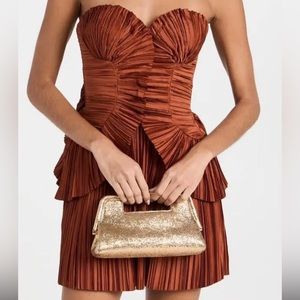 Cult Gaia Charlique strapless pleated mini dress